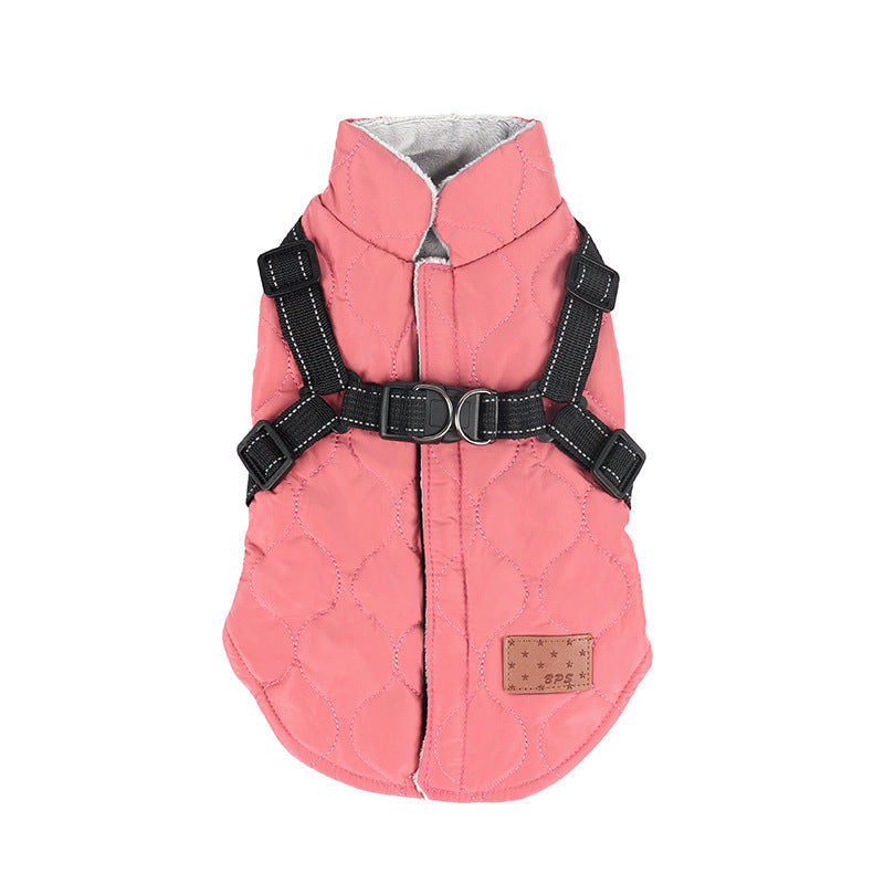 Quilted Winter Coat with Built-In Harness