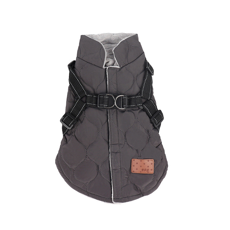 Quilted Winter Coat with Built-In Harness