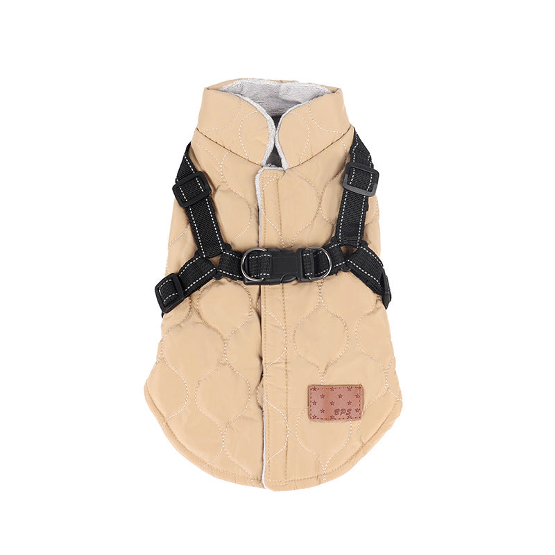 Quilted Winter Coat with Built-In Harness