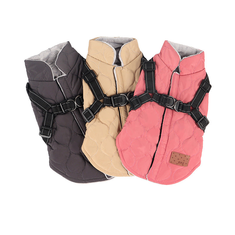 Quilted Winter Coat with Built-In Harness