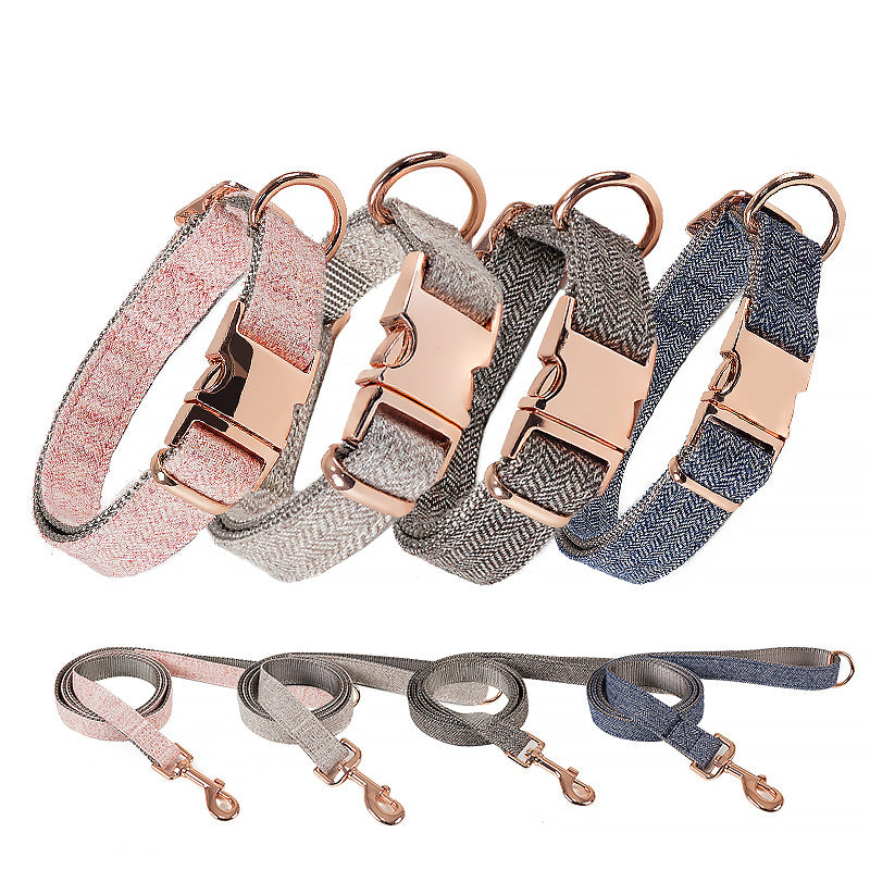 Denim Collar and Lead Set