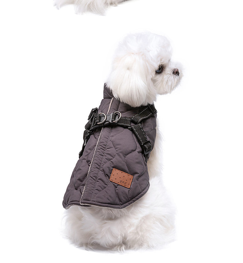 Quilted Winter Coat with Built-In Harness