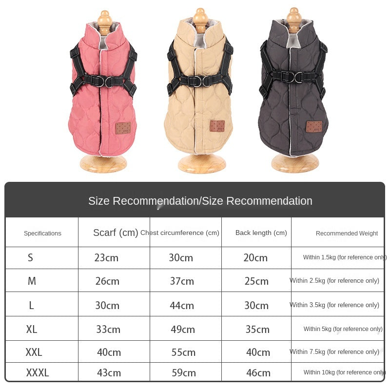 Quilted Winter Coat with Built-In Harness
