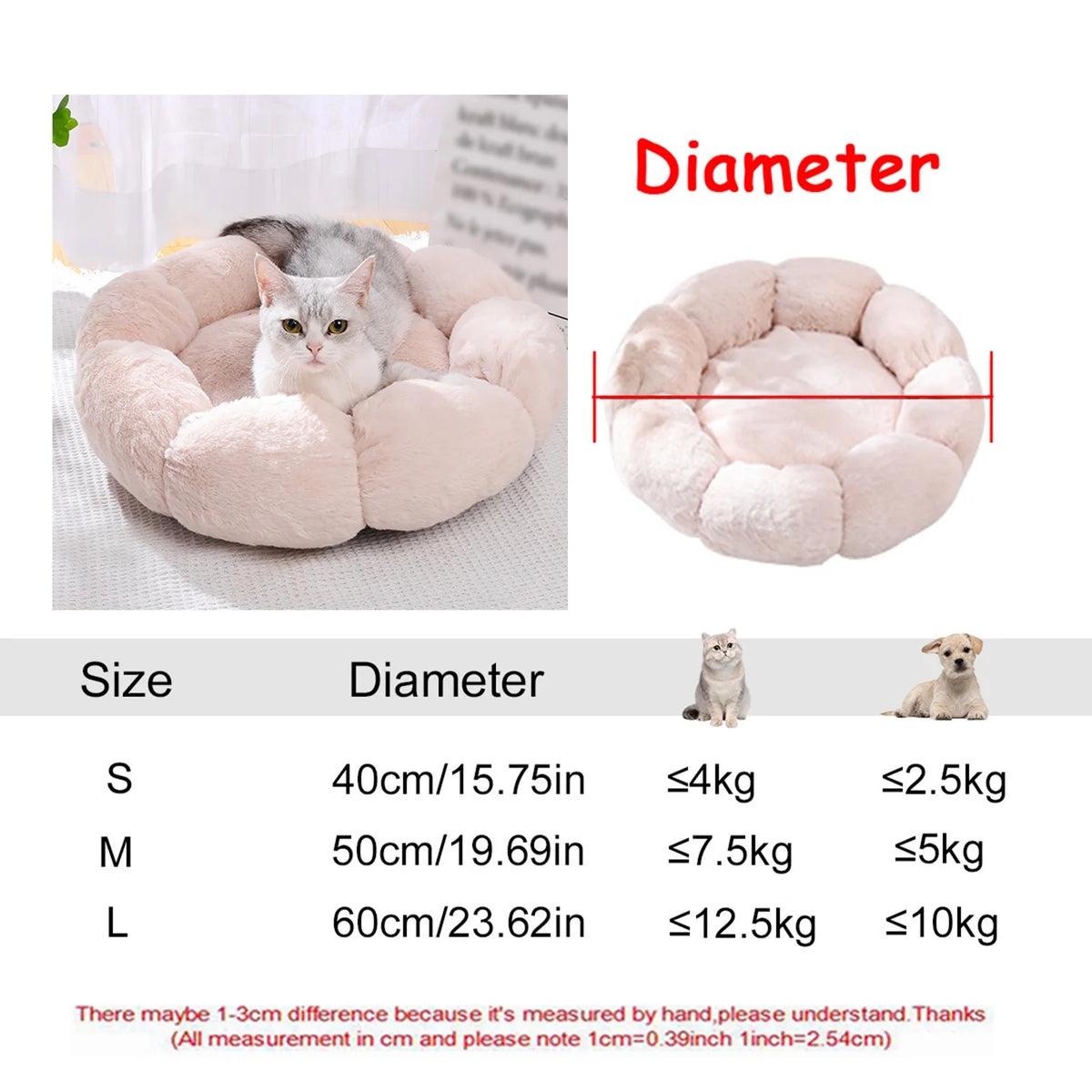 Fluffy Round Snuggle Bed