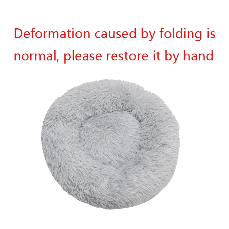 Fluffy Round Snuggle Bed