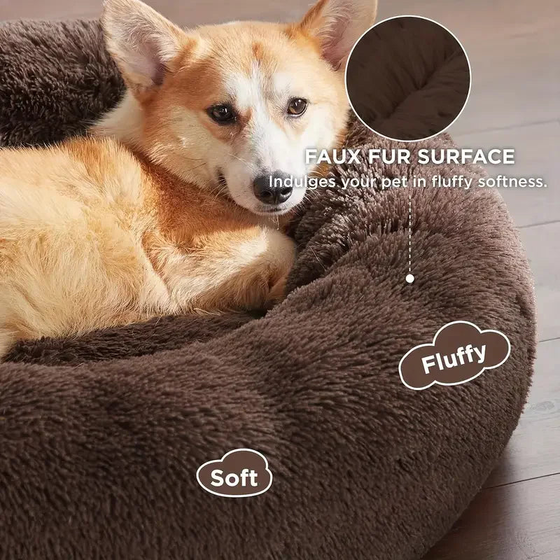 Fluffy Round Snuggle Bed