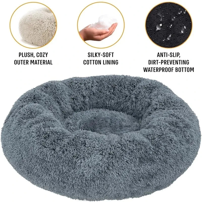 Fluffy Round Snuggle Bed