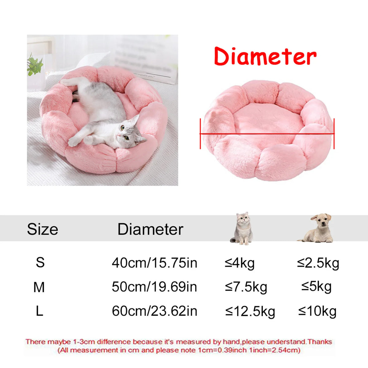 Fluffy Round Snuggle Bed