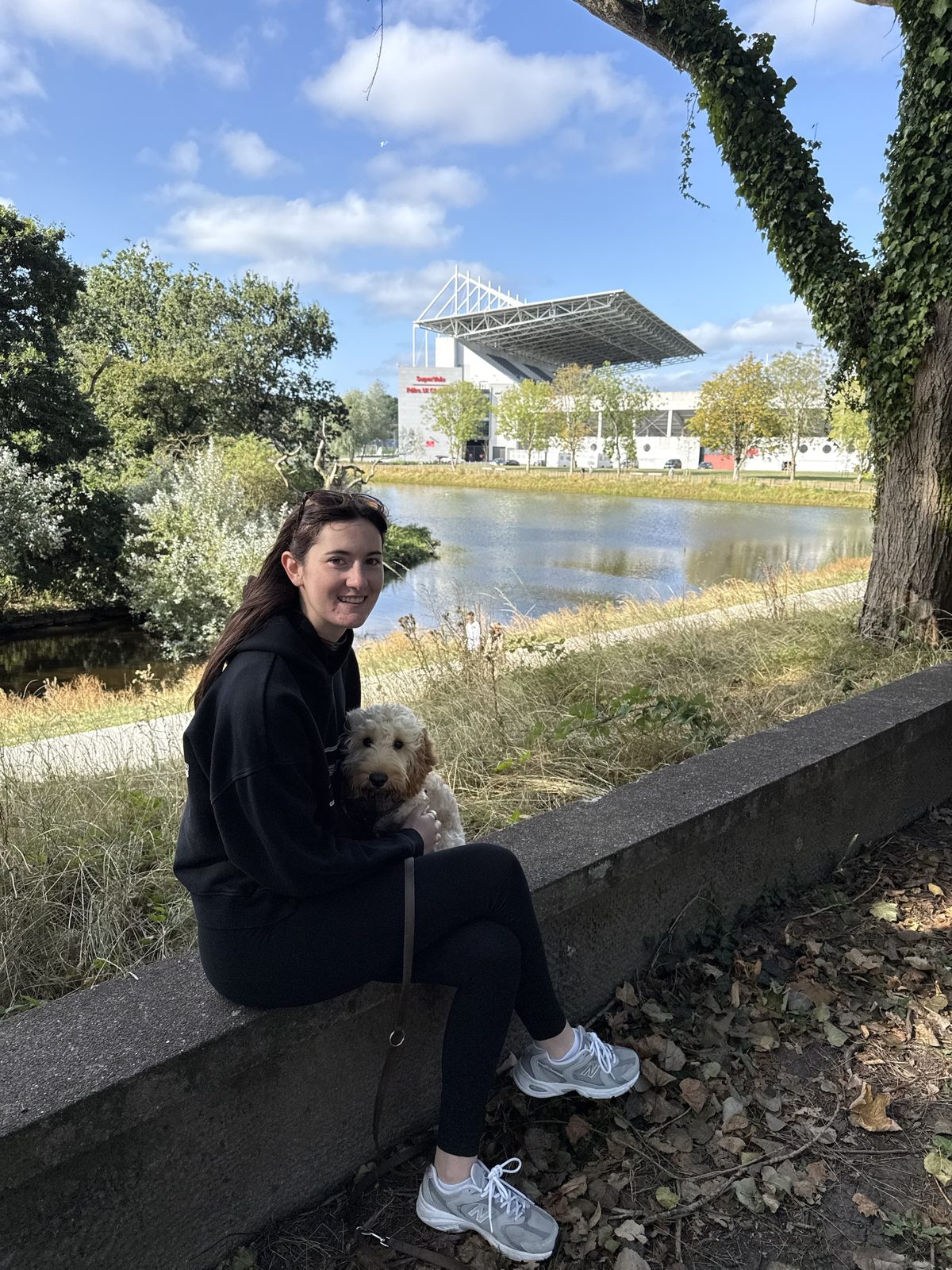 Charlie on a riverside walk